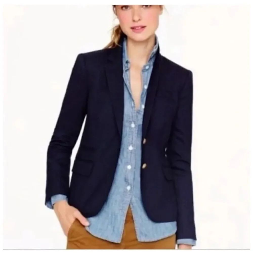 J. Crew schoolboy wool blend gold accent buttons blazer 0